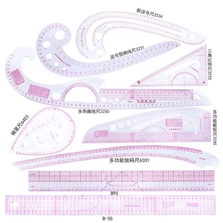 SA Conjunto De 9 Réguas De Costura Medida De Esboço De Desenhotemplate DIY Clothing