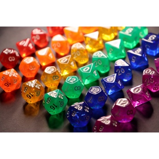 Kit de Dados de Tabuleiro RPG 7 unidades Set Jogos D&d D4 D6 D8 D10 D12 D20