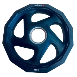 Anilha Olímpica Rubber com5 furos de 5KG Wellness - WK014 em Oferta na Shopee