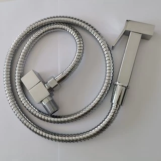 Ducha higiênica quadrada metal cromada luxo para banheiros