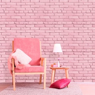 Papel De Parede Tipo Tijolinho Rosa