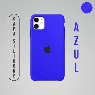 Capa iPhone 13 Pro Silicone Aveludada Azul Bic