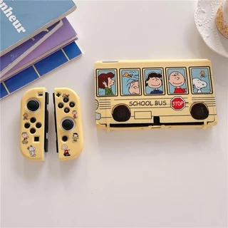Nintendo Switch Caso OLED Animação Tema " Ônibus Escola " (STOP) Agradável TPU Jogo Console Punho Protector Capa Mole