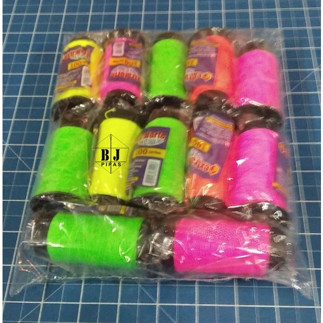 Linha de Pipa 200 Jardas Fluorescente Extra Forte c/12