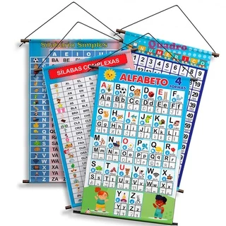 Kit Banner Silabário simples, Silabário Complexo, Numérico e Alfabeto 4 formas
