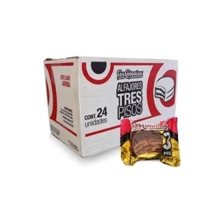 Alfajor Las Colonias caixa com 24 unidades Cobertura Chocolate Preto