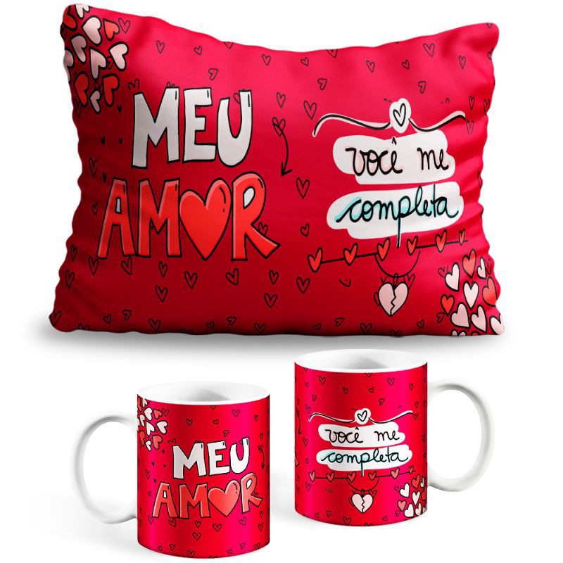 Kit Presente dia dos Namorados Caneca e Almofada Personalizados ...
