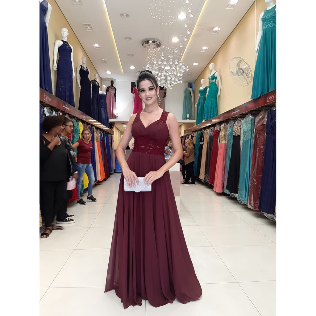 Vestido best sale luxo marsala