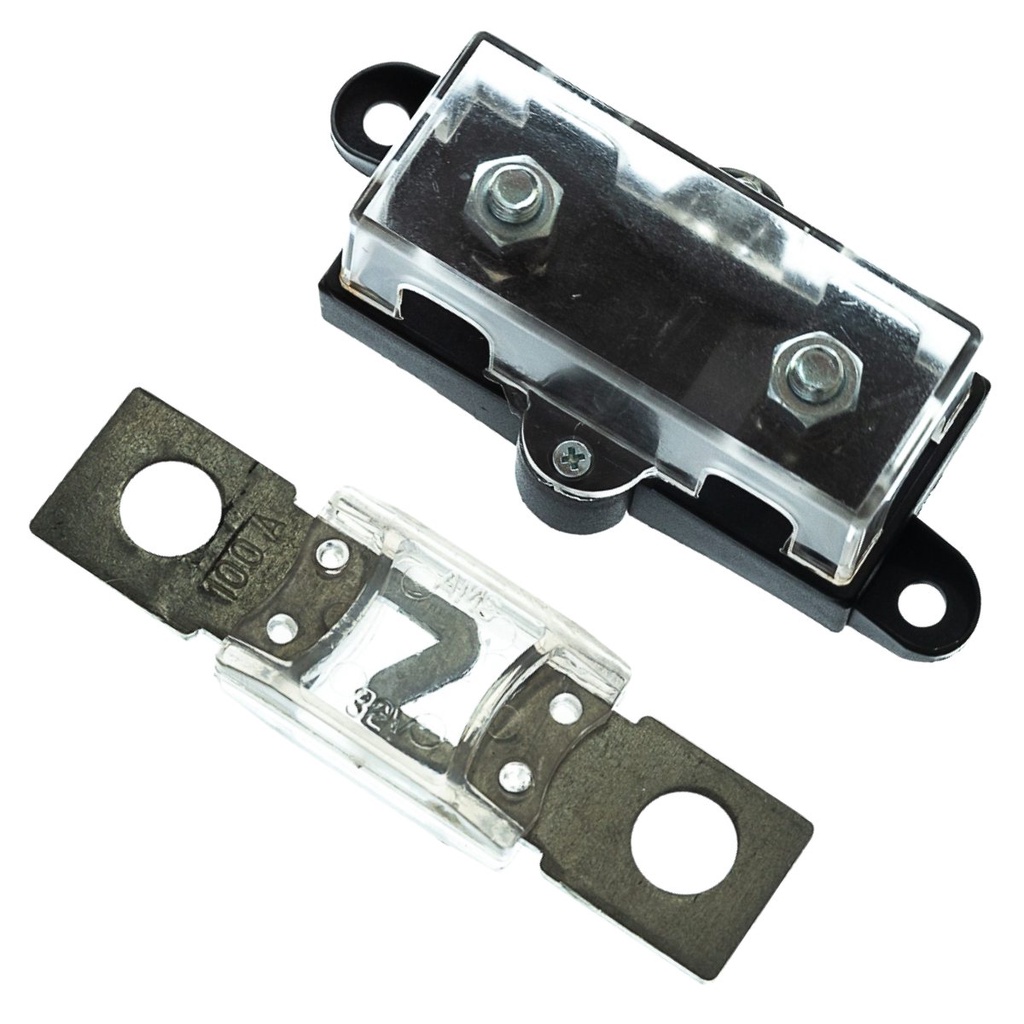 Kit Porta Fusível Caixa Acrílico e Fusível Solar Potência Mega Grande Universal Distribuidor