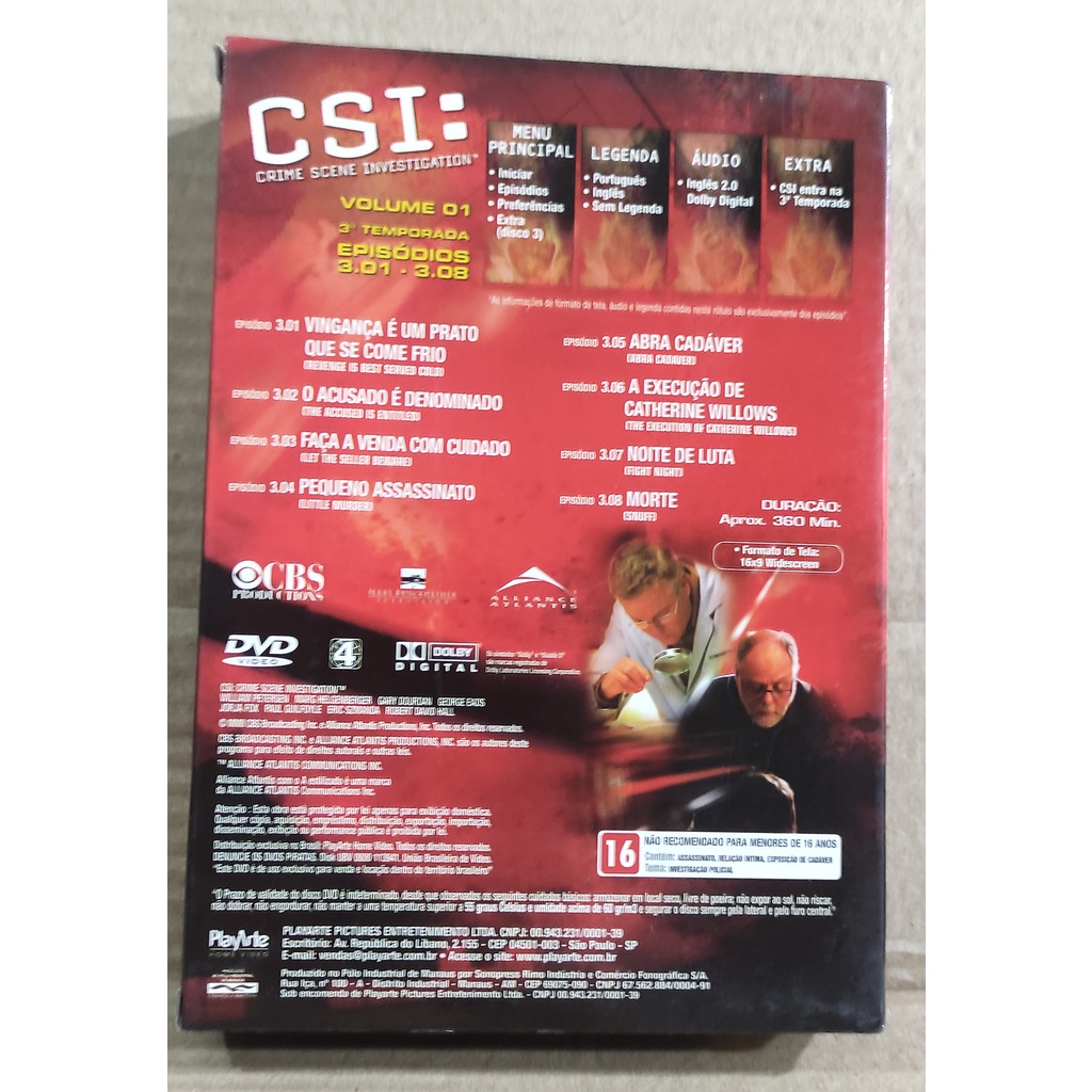 CSI Box Dvd - 3º Temporada - Volume 1 - Novo Original | Shopee Brasil