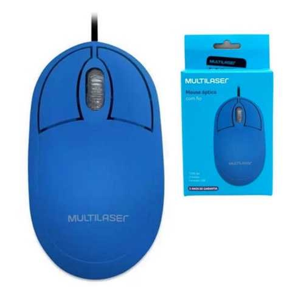 MOUSE OPTICO USB 1200DPI AZUL MULTILASER | Shopee Brasil