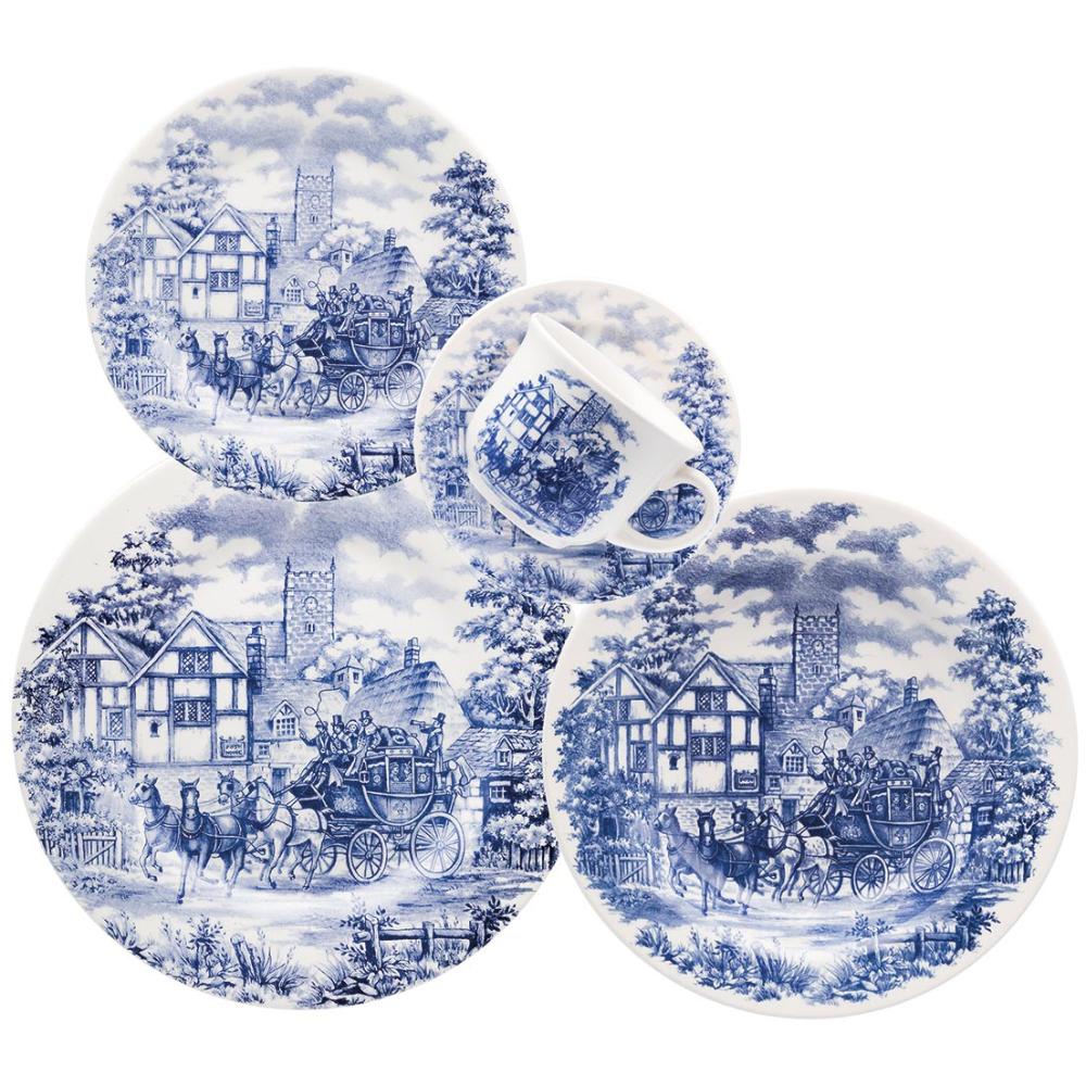 Aparelho de Jantar e Chá 20 Peças Donna Cena Inglesa