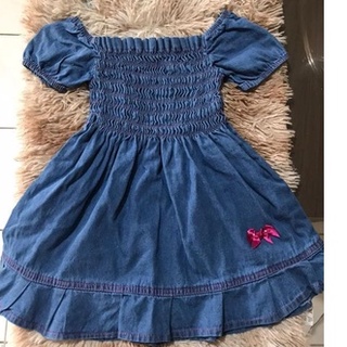 Vestido jeans 2024 infantil inverno