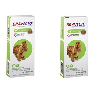 Combo 02 Antipulgas Bravecto Caes 10 A 20kg Envio Imediato