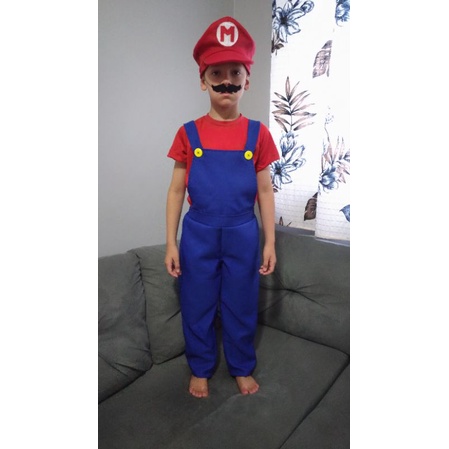 Fantasia Roupa Super Mario Bros ou Luigi Infantil Tam. 1 ao 14 | Shopee ...