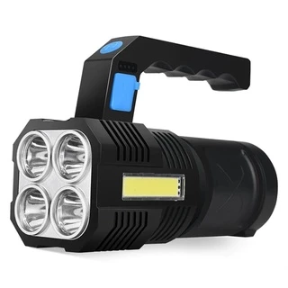 Lanterna LED quad-core brilhante, bateria de lítio de 1200mAh, vida útil de 20000H, exibição de quantidade elétrica de 4 classes, lanterna quad-core externa