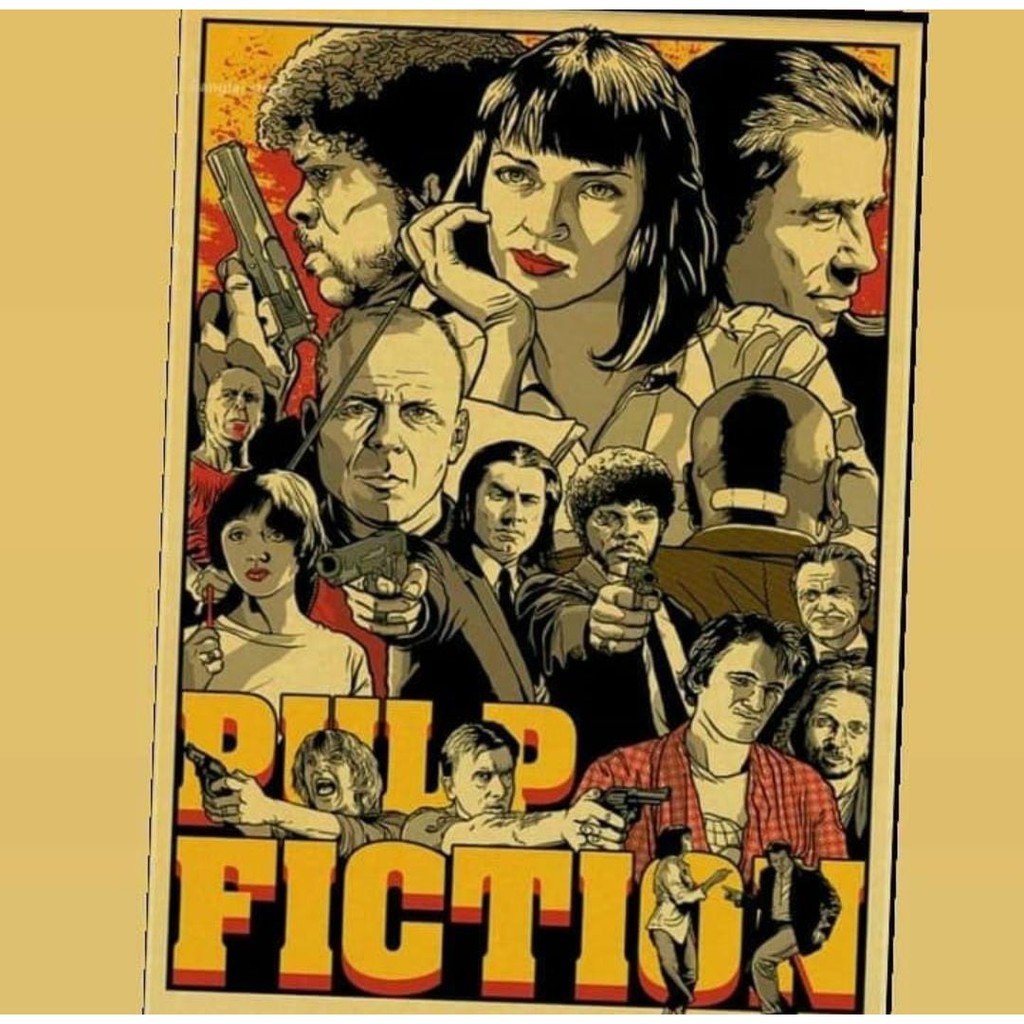 Poster Pulp fiction (filme clássico antigo decoração cartaz parede) |  Shopee Brasil