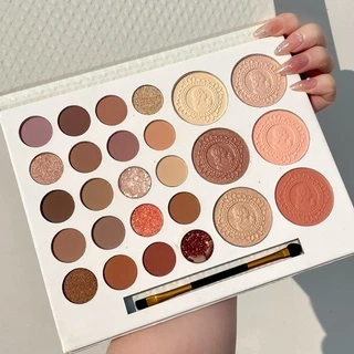 FrankColor 26 Paleta De Sombra Colorida Destaque Blush Pearl Matte Glitter Em Pó Com Pincel