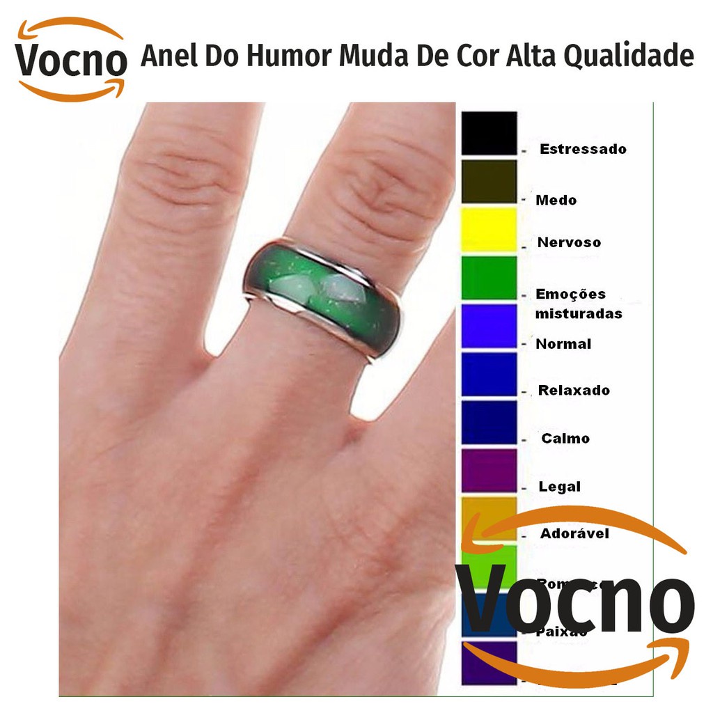 Anel Que Muda De Cor Conforme Humor Anel do humor | Shopee Brasil
