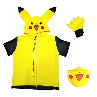 Fantasia Pikachu Pokemon Infantil Unisex Com Capuz