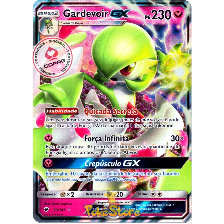 Carta Pokemon Gardevoir GX Português 93/147 Card Original Copag