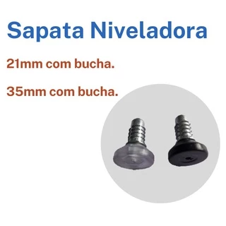 Sapata Niveladora Pé P/ Móveis C/bucha 21mm /35mm