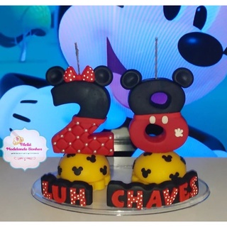 Vela de Biscuit Mickey e Minnie