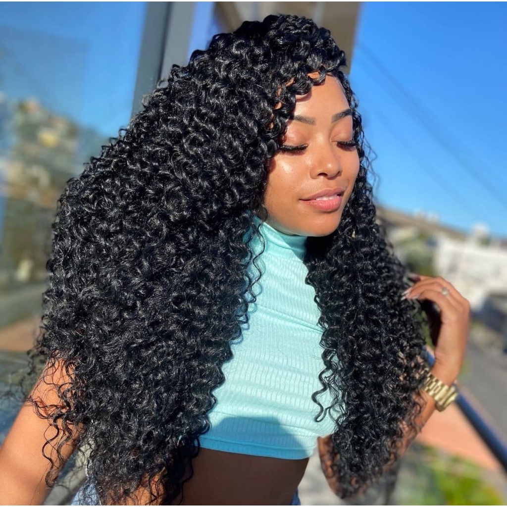 Cabelo Orgânico Cacheado Natural Idêntico Humano 8Telas 270g 70cm ...