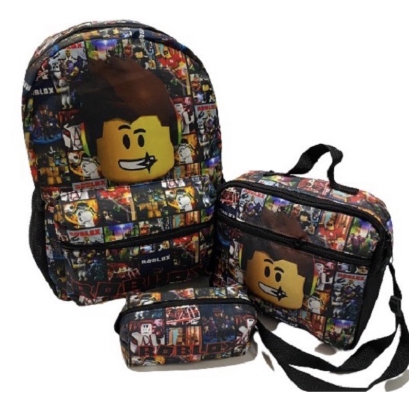 Mochila Roblox Skin Ninja Costas Lancheira Estojo Kit no Shoptime