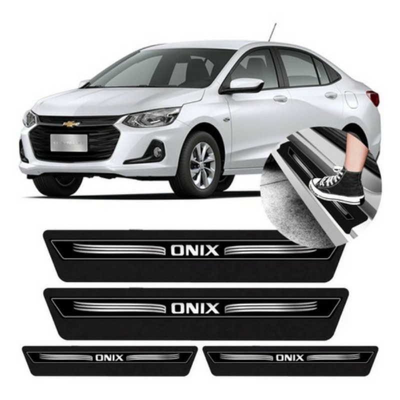 Kit 8 Peças Soleira Adesivo Onix 2013 2014 2015 2016 2017 2018 2019 ...