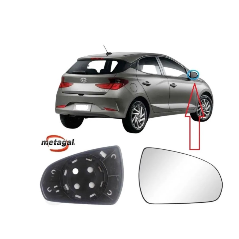 Lente Vidro Retrovisor Hyundai Hb20 2019 /2022 Lado Direito Original ...