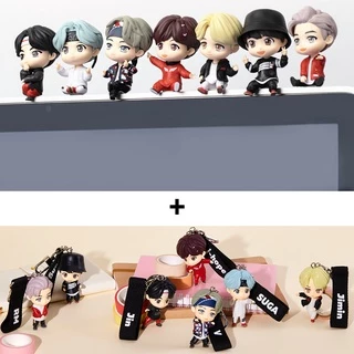 [Coreia] BTS (Bangtan boys) "KeyRing + Monitor Figure SET", TinyTan, Oficial, Original, Autêntico, exército, figura de ídolo, HYBE (BigHit Entertainment), KPOP, Atacado DISCOUNT