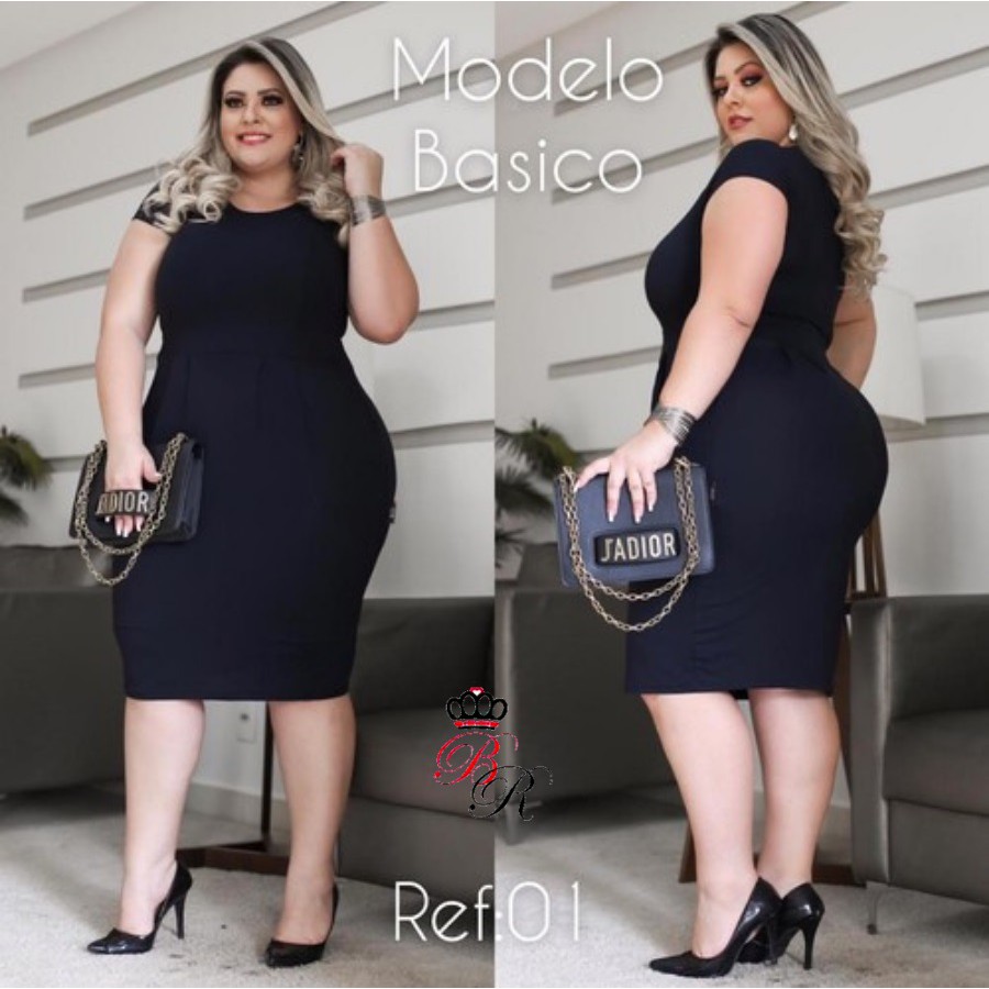 Tubinho preto best sale plus size