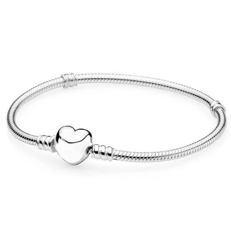 Pulseira Pandora para Berloques Coração a Prata 925 | Shopee Brasil