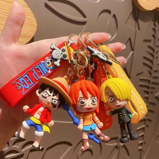 Anime One Piece Chaveiro Luffy Tony Sanji PVC chaveiro mochila