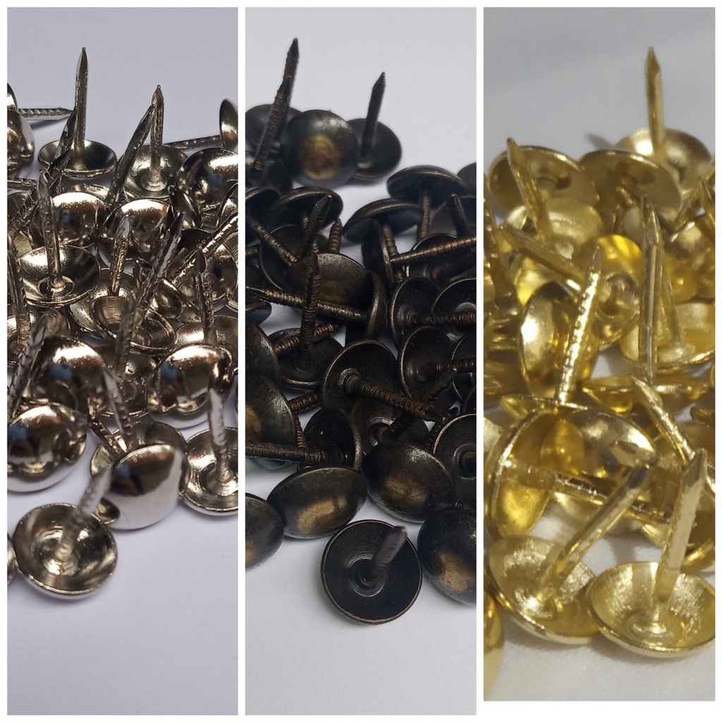 Kit 300 Tachinhas Tachas 100 Prata + 100 Dourada + 100 Fume para