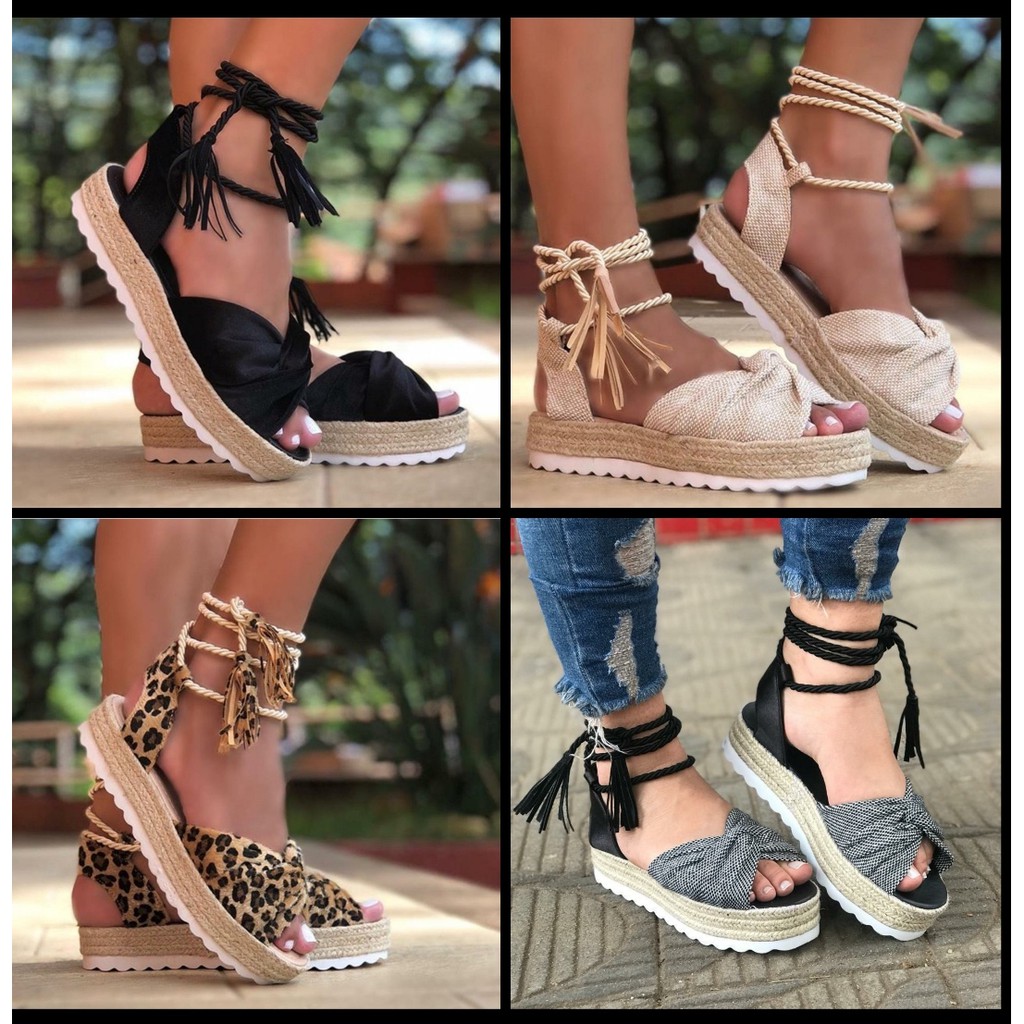 Sandalias de fashion corda anabela