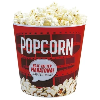 Balde de Pipoca Decorado Vermelho Pop Corn Usual Plástic 3L