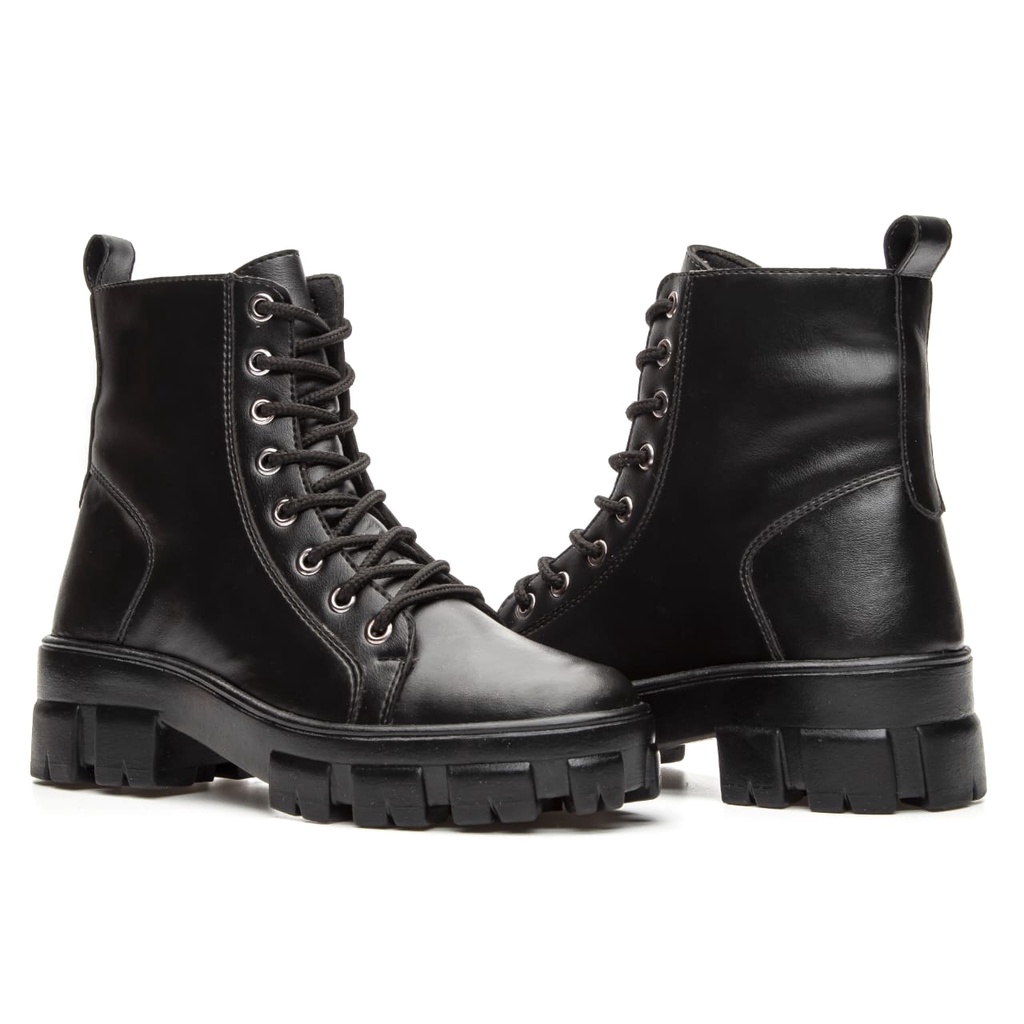 Bota Cano curto Coturno tratorado blogueira DIPIME