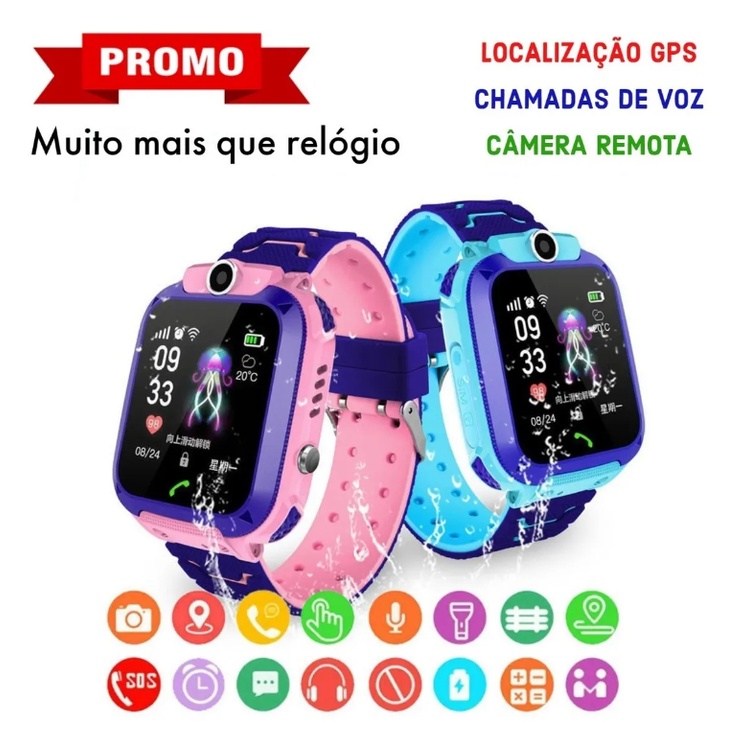 Relógio Infantil Com Localizador Rastreador Gps Chamada Sos | Shopee Brasil
