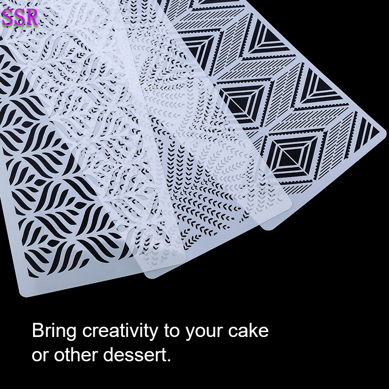 Sign SSR 1 Pcs Padrão Bolo Stencil Plástico Rendas Boder Stencils