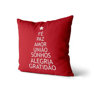Capa de almofada arvore natal com frase