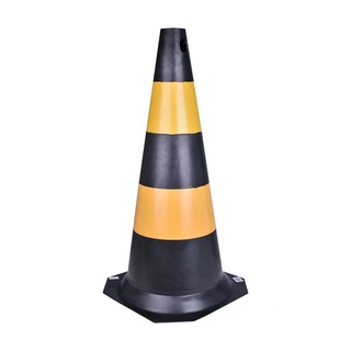Cone de Sinalização 50cm Preto e Amarelo 700.01304 Plasctor