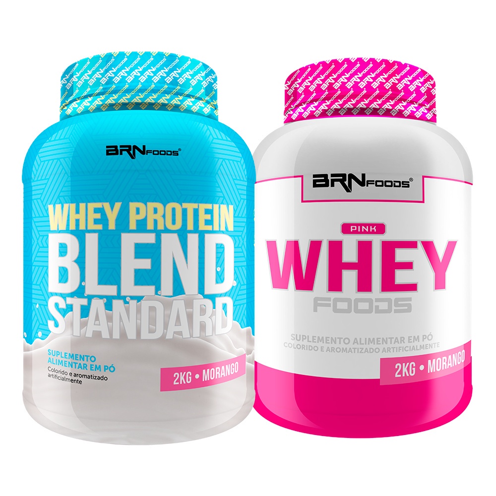 Kit Casal – Whey Protein Pink Whey 2kg + Whey Protein Blend Standard 2kg – BRN Foods