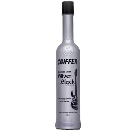 Shampoo Gloss Silver Black Coiffer 300ml Cabelos Grisalhos