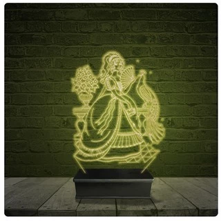 Led Luminária Acrílico Abajur - Princesa Pavão