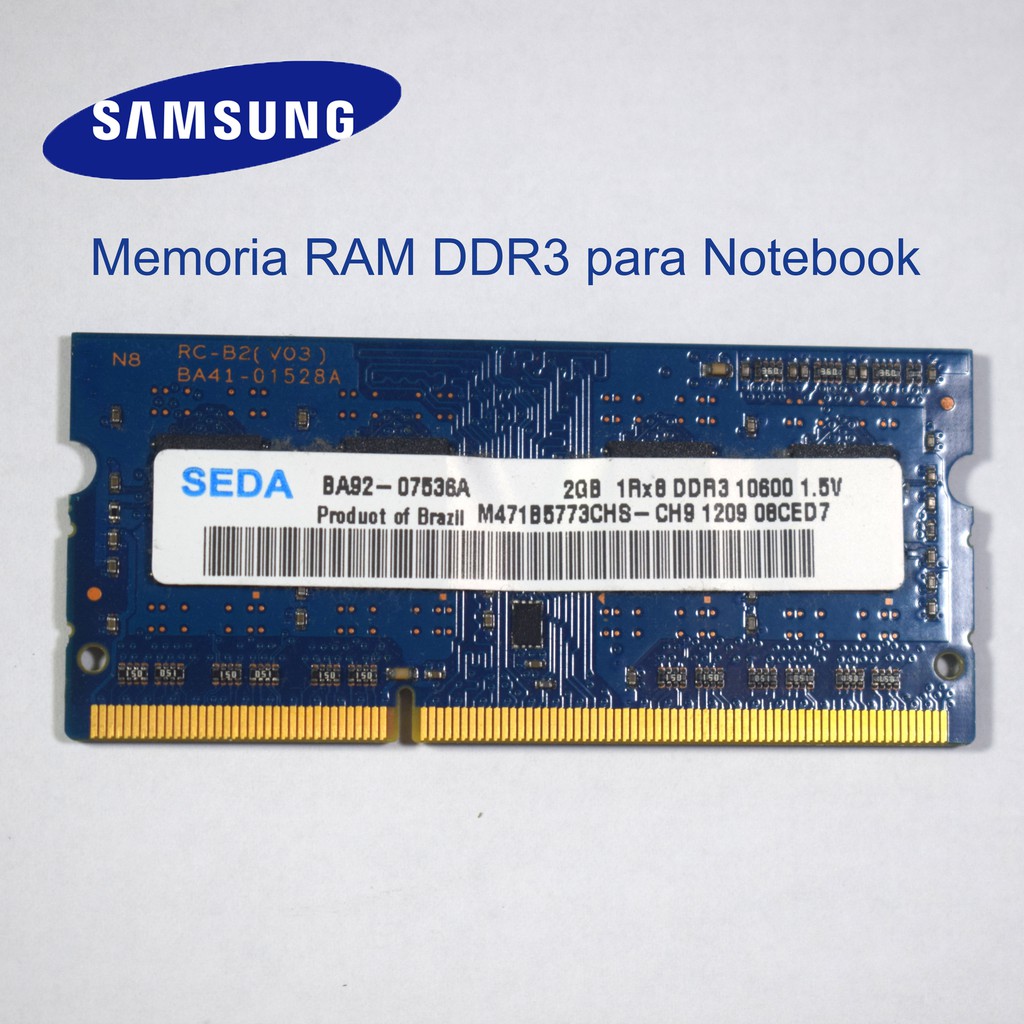 Memória Ram DDR3 2gb Notebook - Seda/samsung Pc3-10600 - Produto