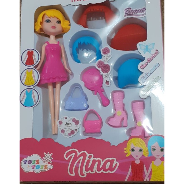 Boneca Troca de Roupa com Acessórios - Boneca Troca de Roupa com