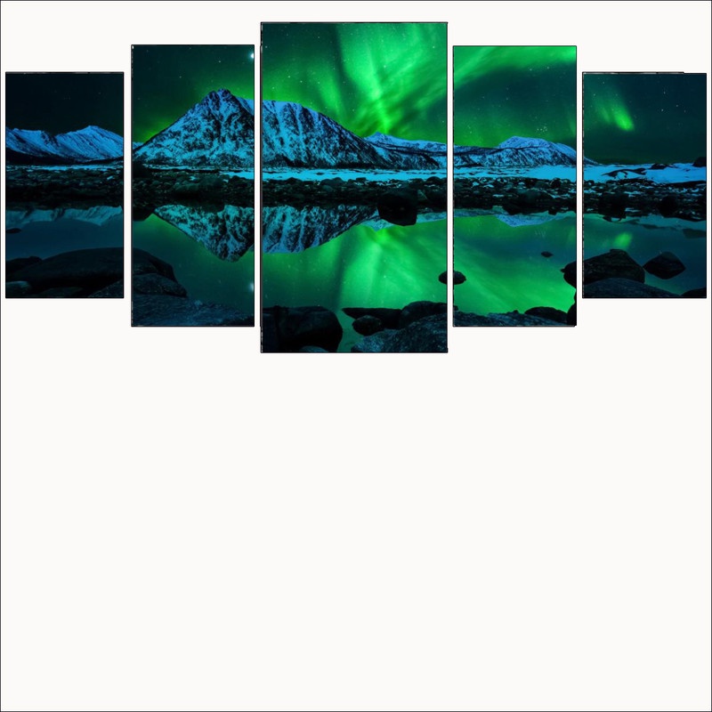 Quadro De Parede x Peças Para Quarto Sala Montanha Aurora Boreal x Pronta Entrega