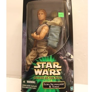 (ref 28 #10) STAR WARS BOX POWER OF THE JEDI LUKE SKYWALKER AND YODA NAS COSTAS NA MOCHILA HASBRO 2001